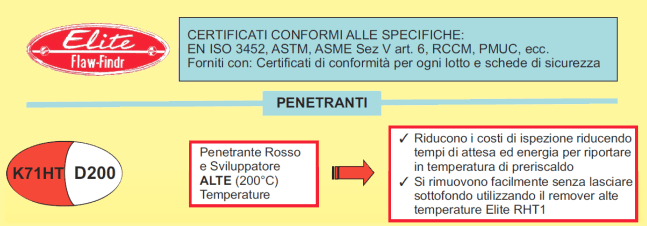 NDT Italiana Elite liquidi penetranti alte temperature